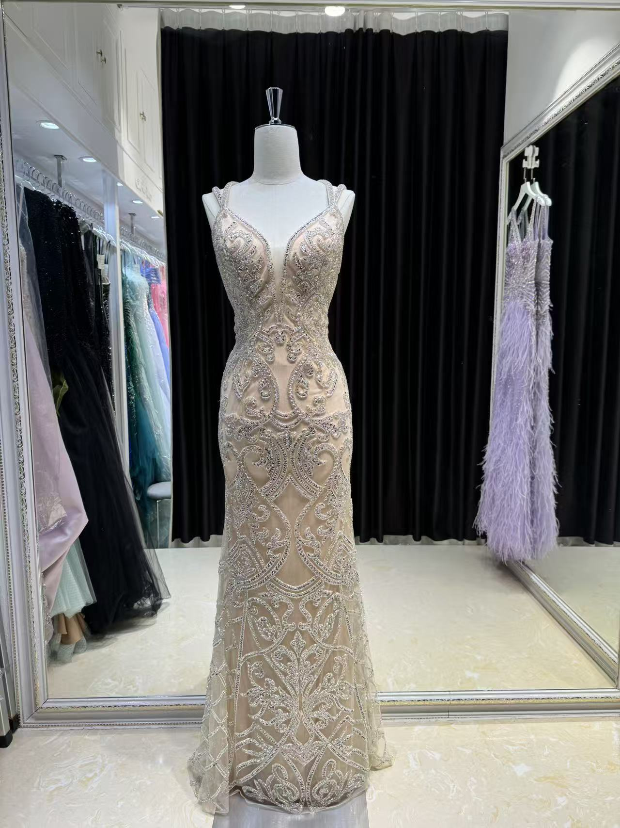 Silver Regalia Embroidered Gown