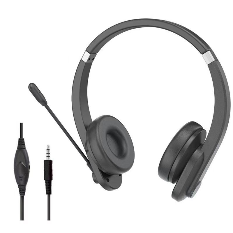 Logitech H110 wired headset, H111 with built-in microphone, suitable for business communications, office work, general use, and learning purposes.