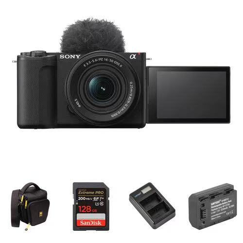 Sony ZV-E10 II Mirrorless Camera with 16-50mm f/3.5-5.6 Lens and Basic Bundle