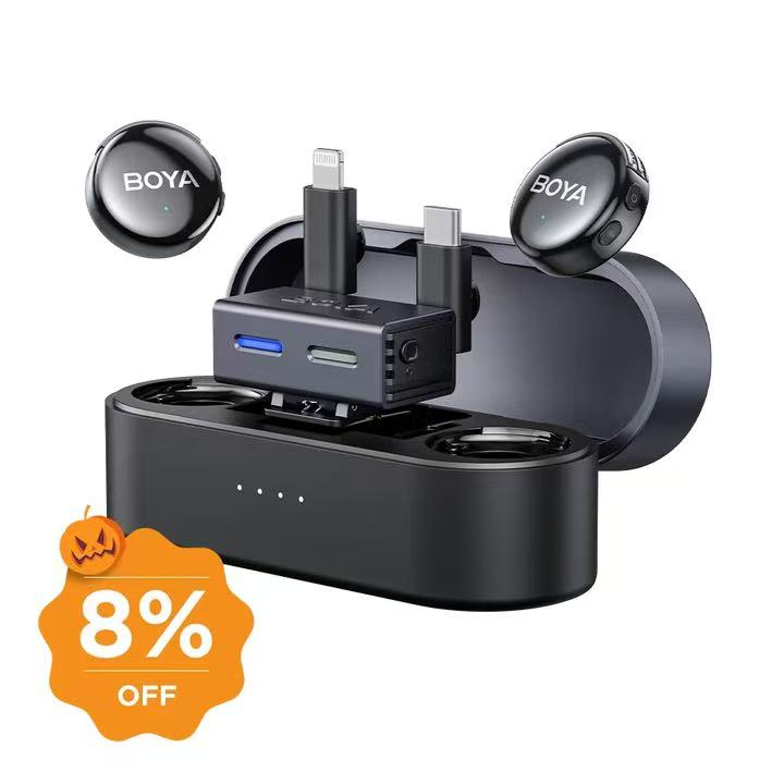 BOYA LINK3 Button Version Wireless Lapel Microphone AI Noise Reduction HIFI Sound Quality Mobile Live Streaming Microphone