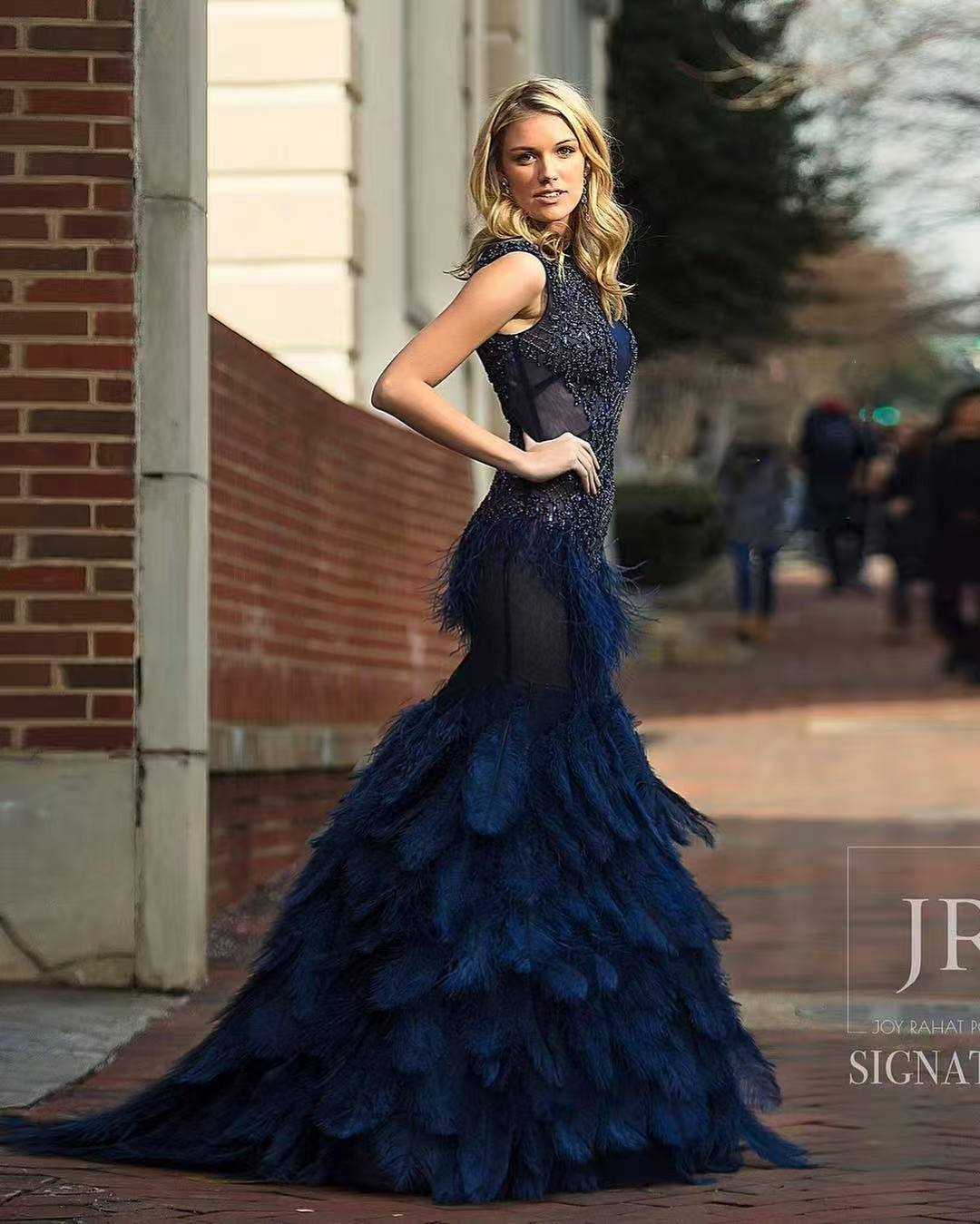 Midnight Plumage Couture Gown