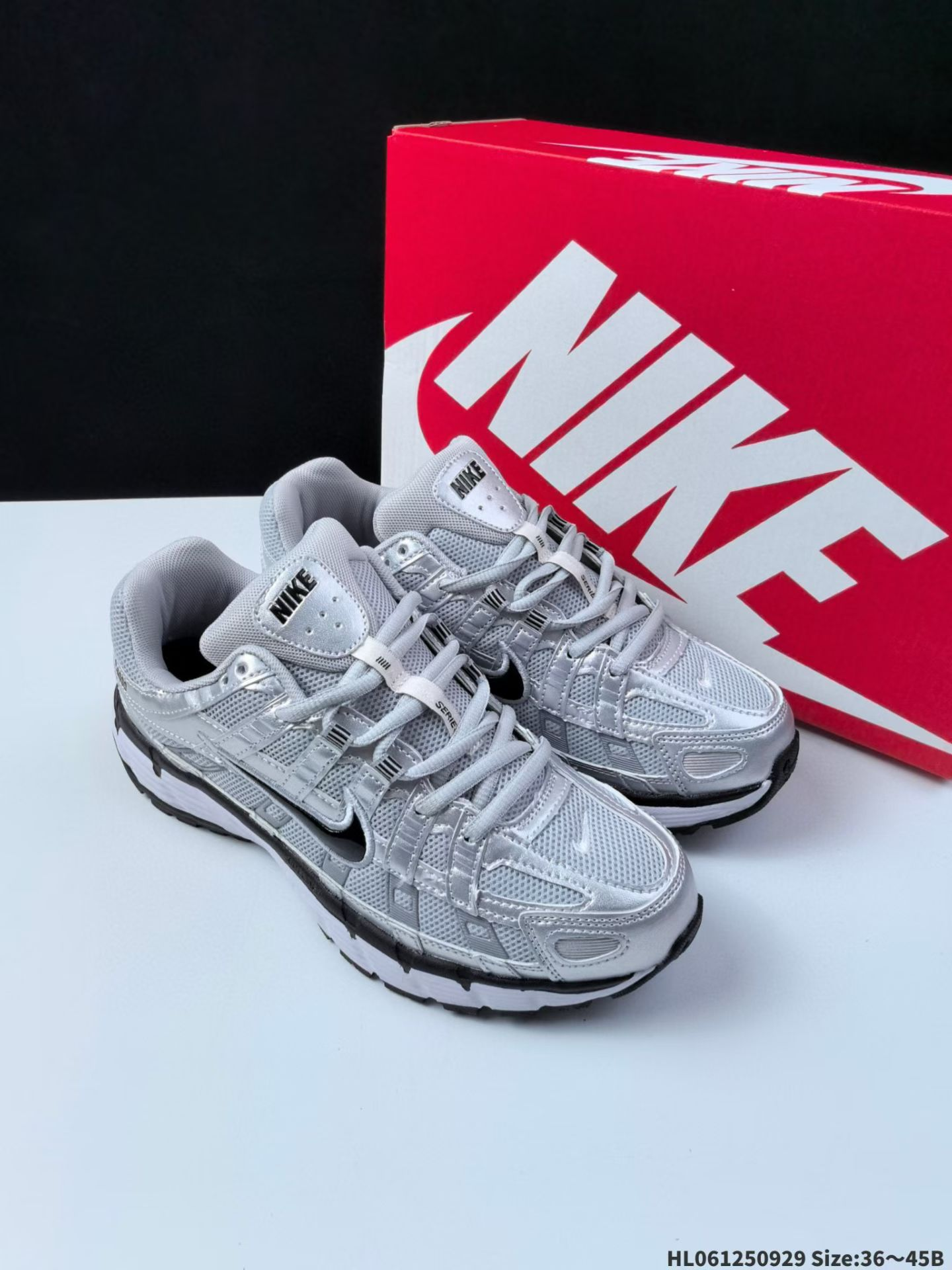 Nike P-6000 Silver Gray Retro Men's Low Band Walking shoes