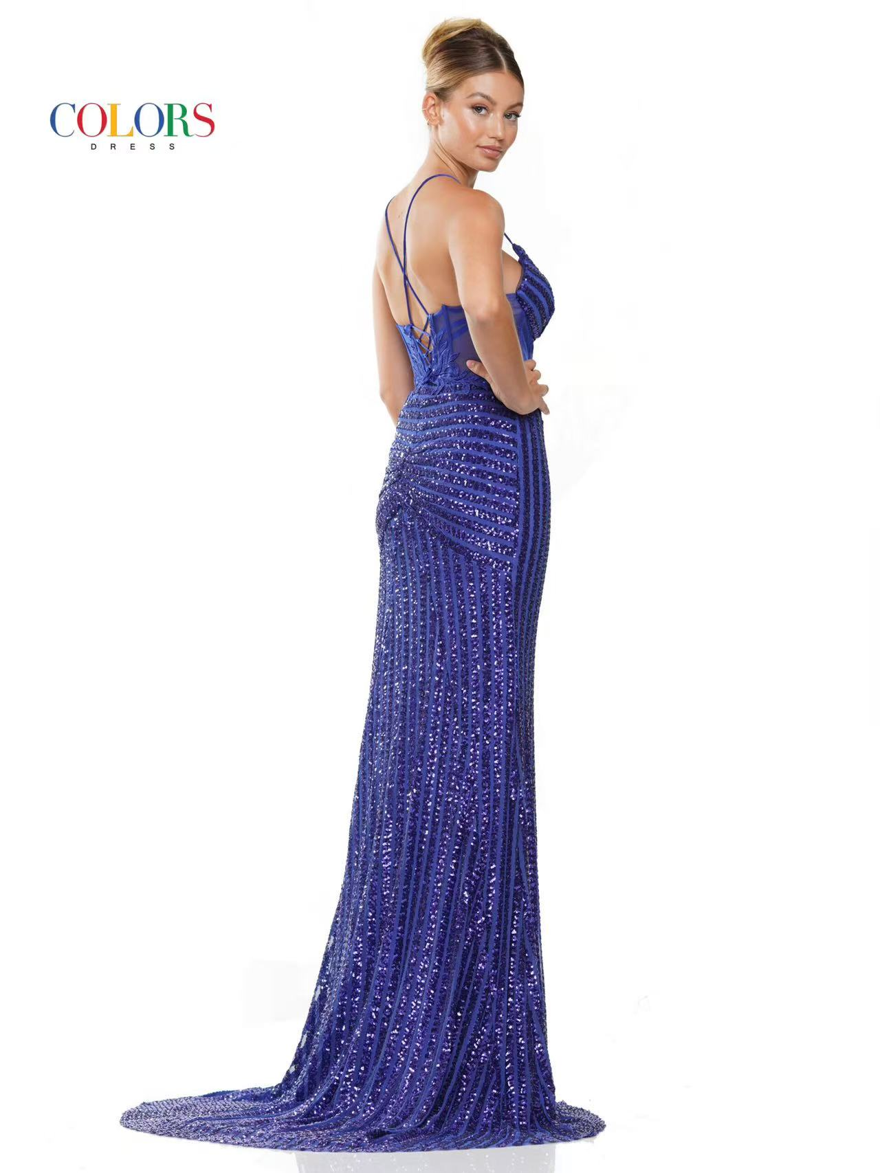 Sapphire Echo Crisscross Gown