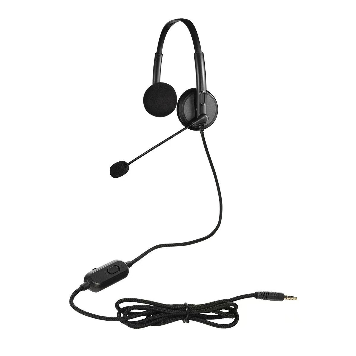 Wearable headset professional earphone for call center, school teaching, online classes, customer service, telemarketing, recording, gaming, computer, and mobile phone use.