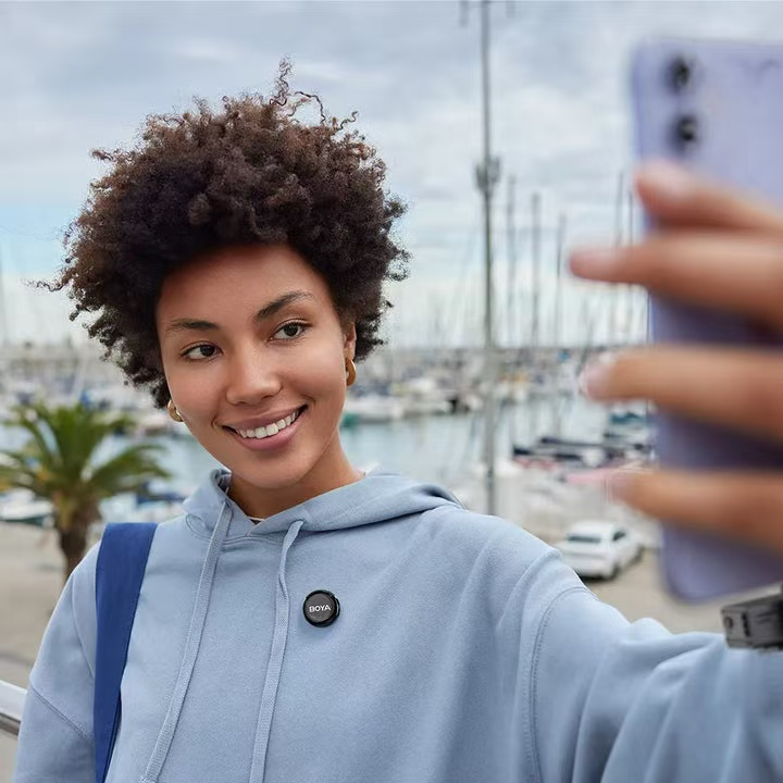 BOYA LINK3 Button Version Wireless Lapel Microphone AI Noise Reduction HIFI Sound Quality Mobile Live Streaming Microphone