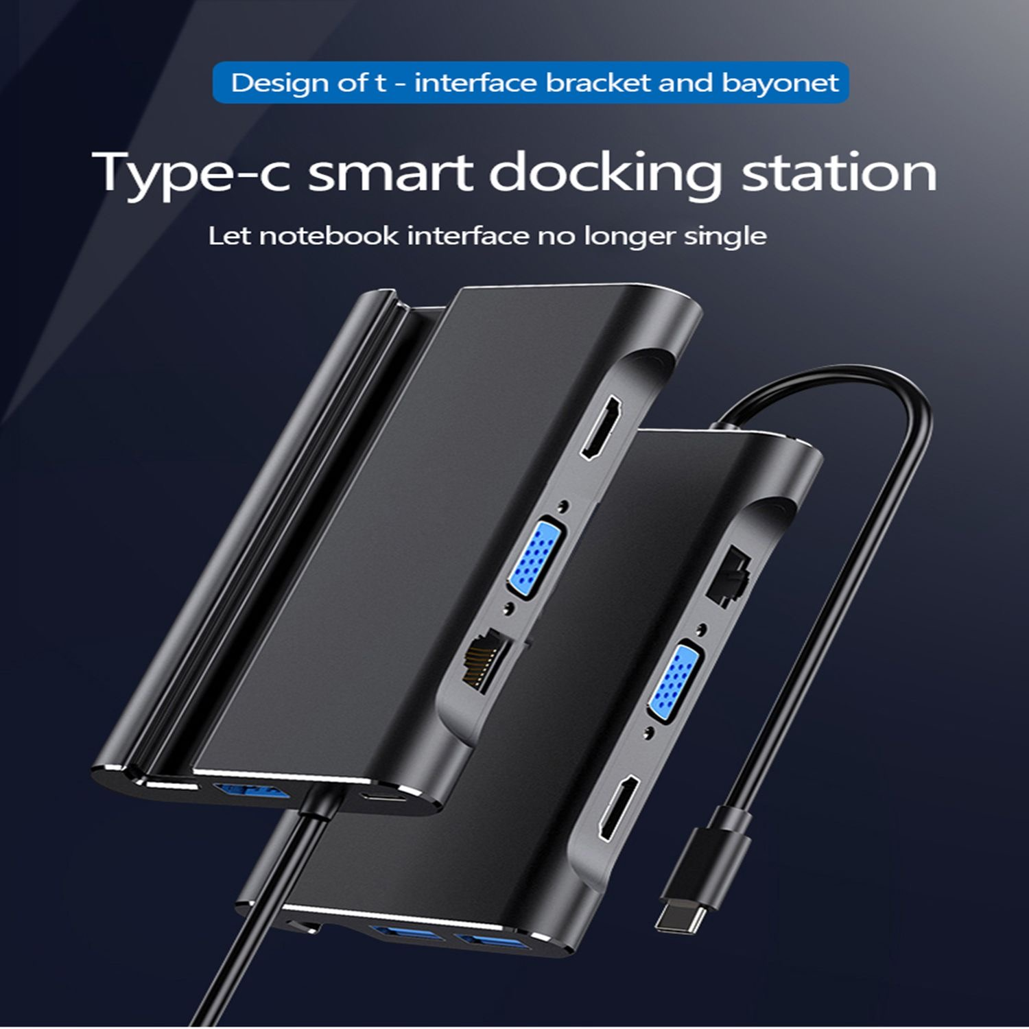 Type-c seven-in-one gigabit network port expansion dock stand notebook usbc to HDMI 4